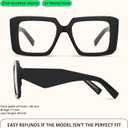 2 x miyya Blue Light Blocking Glasses for Women, Blue Light Glasses for Women Oversized Fashion Glasses (All Black)