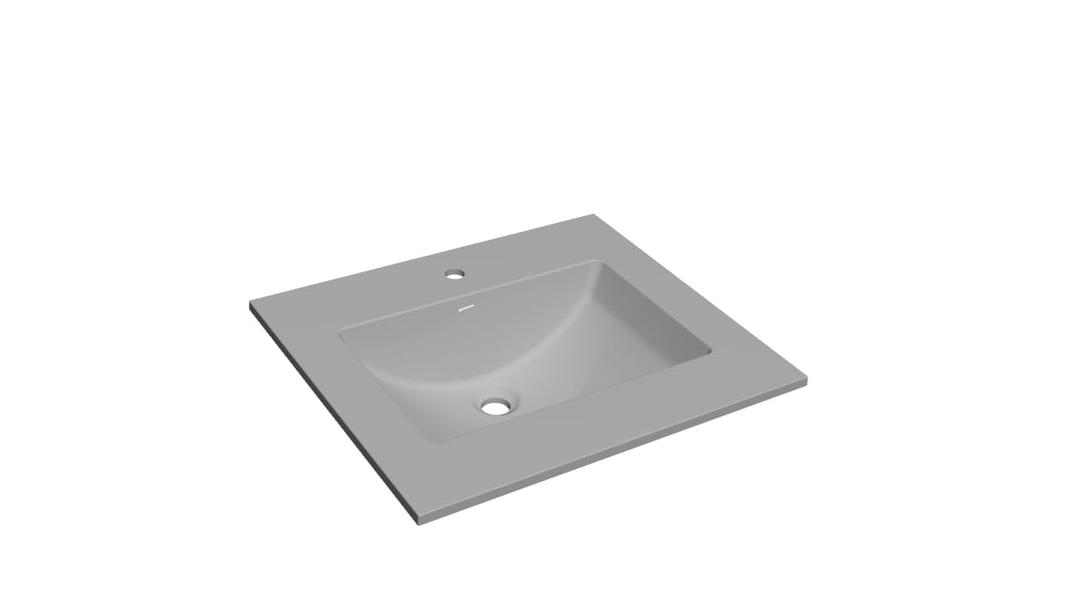 31" Bathroom Vanity Top with Integrated Sink – Solid Surface Polyurethane Resin, Matte Grey, One-Piece Countertop Basin, Single Faucet Hole, Built-in Overflow (31"W x 22"D)