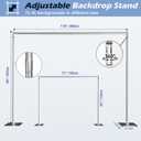 TOCRETOARE Heavy Duty Backdrop Stand, 8x10ft Pipe and Drape Backdrop Stand Kit with Adjustable Telescopic Poles Frame and Metal Base, Background Holder for Parties Wedding Birthday Photography