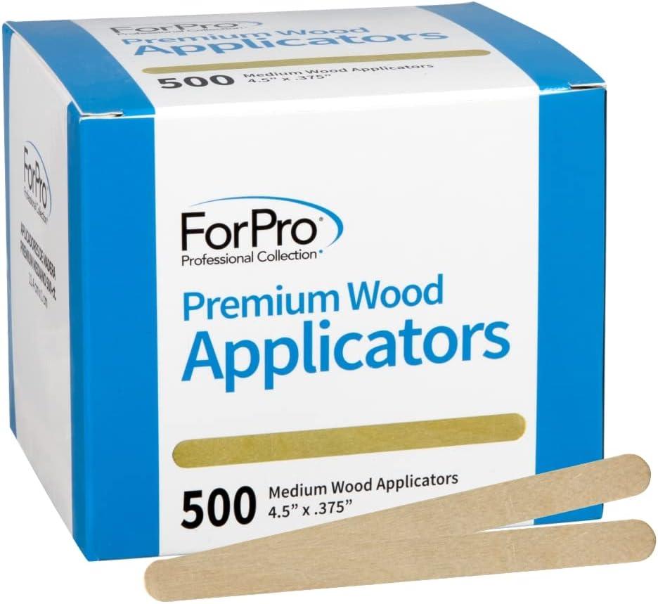 ForPro Professional Collection Premium Wood, Non-Sterile, Hair Removal Waxing Applicators, Medium, 4.5 L x .375 W, 500-Count