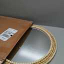 21 Inch Boho Round Hanging Wall Mirror Decorative Rattan Circle Wall Mounted Mirror for Farmhouse, Living Room, Bedroom, Bathroom
