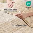 Wemore Fleece Weighted Blanket for Adults (48" x 72" 15lbs, Khaki), Dual Sided Cozy Soft Sherpa Heavy Blanket, 3D Imitation Turtle Shell Warm Jacquard Flannel Weighted Blankets for Couch and Bed