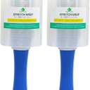 BOMEI PACK Clear Industrial Stretch Wrap Film 5" x 1000ft 2 Pack with Handle, 5" x 1000ft for Moving Supplies, Plastic Wrap for Packing, Heavy Duty Stretch Film