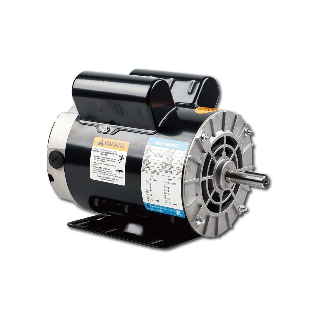 2HP Air Compressor Motor 3450 RPM - Replacement Motor for Air Compressors, 115/230V Dual Voltage, 56 Frame, 5/8” Keyed Shaft, Ultra Quiet 75dB Electrically Reversible
