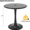 24 Inch Black Small Tulip Table, Round Dining Table for 2 Person with Pedestal for Kitchen, Circle Bistro Table, Mid Century Modern Cafe Tables for Small Spaces in Living Room, Office, Coffee,Pub, Bar