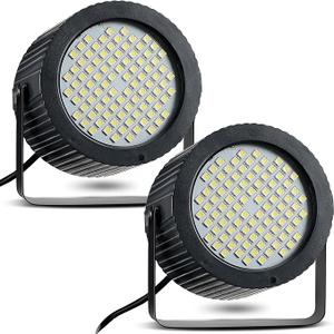 Funtery 2 Pcs Bright Halloween Strobe Light 88 LEDs Flash Party Lighting Sound and Speed Modes Flashing Stage Lights for Christmas Birthday Party Room Dance DJ Bar Karaoke Show Wedding(White)