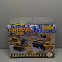 Magic Sand Construction Kit - 3lbs Sand, 5 Vehicles, 11 Molds, 8 Tools, 7 Signs, 4 Workers, Building Toys for Ages 3-8+