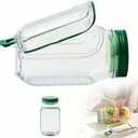 Salad Container with Side Opening Lid, Vertical Clear Plastic, Lightweight, Microwave and Dishwasher Safe, BPA Free, Green, for Meal Prep, Work, Gym, Office