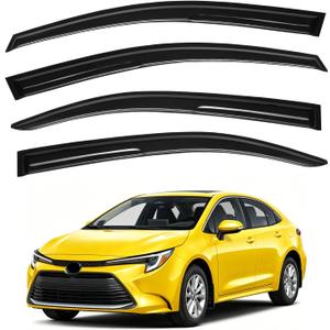 Corolla Rain Guards - Window Visors for Toyota Corolla Sedan 2019-2025 2026, Out-Channel Side Window Rain Guards for Corolla Accessories, 4PCS, Black, Car Accessories