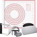 Biscuit Cutter, Silicone Pastry Dough Baking Mat Set, Baking Tools and Accessories Kit (4 Pcs/Set)