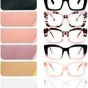REAVEE Oversized Square Reading Glasses Oprah Style for Women, Blue Light Blocking Large Frame Computer Readers Spring Hinge