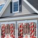 13X6ft Christmas Candyland Garage Door Decorations, Extra Large Candy Christmas Backdrop Background Photo Xmas Holiday Garage Door Covers Murals Backdrops Decoration for Home Holiday Party (Red)