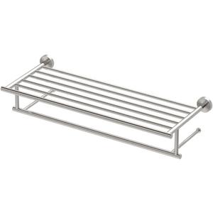 Gatco 4647 Glam Minimalist Towel Rack, Satin Nickel | Wall Mounted 25.75" W X 5.25" H X 10.13" D Towel Shelf with Towel Bar for Bathroom