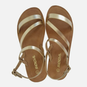 Soda Women's Gold Strappy Sandals, Casual Summer Flats, size 7