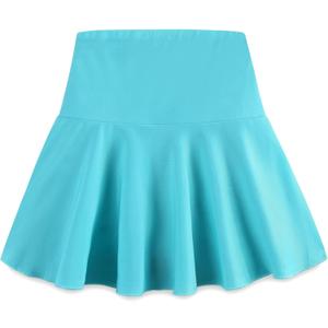 Girl's Tennis Skirts Built in Shorts Athletic Pleated Skirt High Waisted Flowy Skort with Pockets for Kids 7-8 Years (Green)
