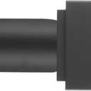 1" Curtain Rod Telescoping Single Drapery Rod 36-72 Inches, With Square Heavy Duty Aluminum Alloy Finials, Matte Black