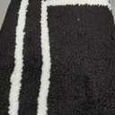 Uphome Bathroom Rugs Sets 3 Piece, Modern Black and White Bathroom Mat Set Non Slip Machine Washable, Soft Absorbent Bath Mat Set with U Shaped Toliet for Tub, Shower