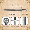 Crusader Knight Toy Sword,27.5" Plastics Sword Medieval Warrior Costume Accessories for Halloween Cosplay LARP,Props