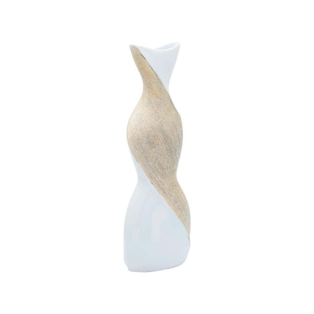 Elegant Twisted Ceramic Vase for Living Room and Home Decor Accent - Ideal for House Decor and Table Displays - Decorative Flower Vase for Entryway, Bedroom, or Office Desk - 16", Gold & Metallic