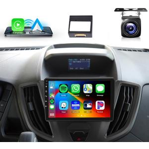 2+64G Android Car Radio Stereo for Ford Transit 2013-2019 with Wireless Carplay Android Auto, 9 Touch Screen Head Unit with Bluetooth GPS Navigation Mirror Link WiFi FM/RDS EQ Backup Camera SWC