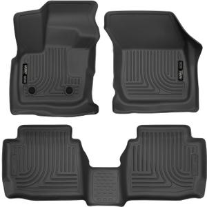 Husky Liners Weatherbeater Floor Mats | Fits 2017 - 2020 Ford Fusion & Lincoln MKZ | Front & 2nd Row, 3-pc Black - 98791