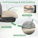 2 Pack Leather Front Car Seat Cover Bottom Only, Anti-slip Padded Seat Cushion, Full Wrap Seat Protector with Storage Function Universal Fit for Most Cars, SUV, Pick-up Trucks (Light Beige)