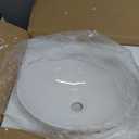 KES Bathroom Vessel Sink, Bowl Sink White Vessel Sink Oval Bathroom Sink 16" x 13" Countertop Modern Egg Shape Above Counter Bathroom Vanity Sinks Bowl, BVS124