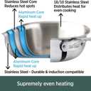 All-Clad D5 5-Ply Brushed Stainless Steel Stockpot 8 Quart Induction Oven Broiler Safe 600F Pots and Pans, Cookware Silver
