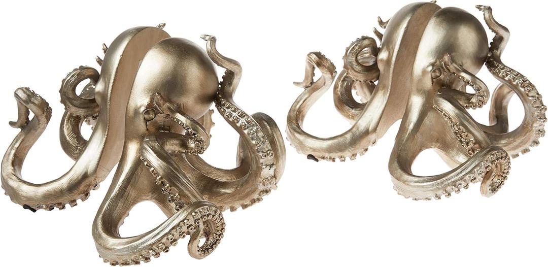 Creative Co-Op Octopus Shaped Silver Resin Bookends (Set of 2 Pieces) Creative Co-Op Octopus Shaped Silver Resin Bookends (Set of 2 Pieces)