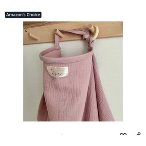 Nursing Cover for Baby Breastfeeding & Pumping | Multi Use Car Seat Stroller Cover | Breathable Soft Muslin Cotton | Breast Feeding Apron & Shawl by TISU (Blush (Neutral))