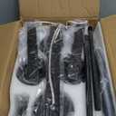 29.3'' Kitchen Island Light Fixtures, 4-Light Dining Room Light Fixture Chandelier Over Table, Black Modern Rustic Wood Ceiling Pendant Light Fixtures, with Clear Glass Shade, Farmhouse Chandelier