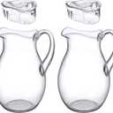 Amazing Abby - Bubbly - 2-Pack Acrylic Pitcher (72 oz), Clear Plastic Water Pitcher with Lid, Fridge Jug, BPA-Free, Shatter-Proof, Great for Iced Tea, Sangria, Lemonade, Juice, Milk, and More