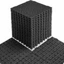 MAXWAVE 18 Pack 12" x 12" Modular Interlocking Floor Mats, Soft PVC Non-Slip Drainage Tiles, Splicing Rubber Cushion Flooring for Deck, Shower, Pool, Basement, Shed, Indoor and Outdoor Use (Black)