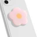 OnTheGrip Cute Solid Color Daisy Flower Design Collapsible Mobile Phone Grip Stand Holder for Smartphone Tablet Cell Phone Accessory (Pink)