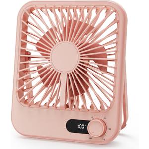 Travel Fan for Sleeping, Portable Fan for Summer Essentials, Small Desk Fan Rechargeable 100 Speed Wind for Beach FanTravel Essentials, Summer Must Haves Accessories Gifts for Women Teens Girl Pink