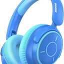 MIDOLA Headphones Kids Wireless Bluetooth Volume Limited 85/ 110dB Over Ear Foldable Noise Protection Headset/ Wired Inline Cable Aux 3.5mm Mic for Child Boy Girl Pad TabletTravel School Blue