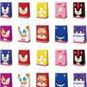 Treayes 20pcs Birthday Decorations Gift Bag,Cute Double Side Paper Goodie Bags with Handle, Hedgehog Styles Party Favor Paper Candy