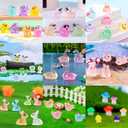 3 x 100Pcs Luminous Tiny Resin Animals Glow in The Dark, Various Mini Animals Figures to Hide, Mini Ducks Frogs Rabbits Mushrooms for Miniature Fairy Garden Accessories Micro Landscape Potted Decoratio