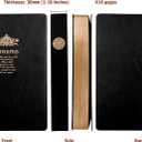BenOpinion Lined Journal Notebook, Black Faux Leather Cover, 100Gsm Premium Thick Papers with Golden Rim, 416 Pages A5 Dream Journals for Writing