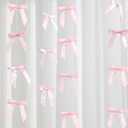 Taobary 8 Pcs 6.6 ft Bow Garland, Satin Ribbon Bow Banner Coquette Hanging Ornament for Photo Backdrop Birthday Party Wedding Bridal Baby Shower Wall Decorations(Pink,1 Inch)