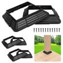 6pcs 4x4 Post Base Cover, Split Style Vinyl Post Skirt Black for Iron Stair railings, Balcony railings,Patios, Porches (6, (Actual: 4"x4"))