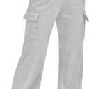 Cargo Sweatpants for Women Fleece Jogger Pants Casual Baggy Trousers Athletic Long with Pockets Trendy (Small, Grey)