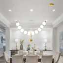 Modern Globe Chandelier High Ceiling Bubble Pendant Light Gold 10 Lights | Bubble Ball Chandelier Bubble Chandeliers Long Pearl Chandelier for Foyer Living Room Dining Room Stairwell LED Dimmable