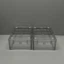 Stackable storage drawers, clear pull-out organizer with handles and non-slip pads for kitchen, refrigerator,office desktop, pantry and shelves, perfect for organization and storage (2 Pack, Large)