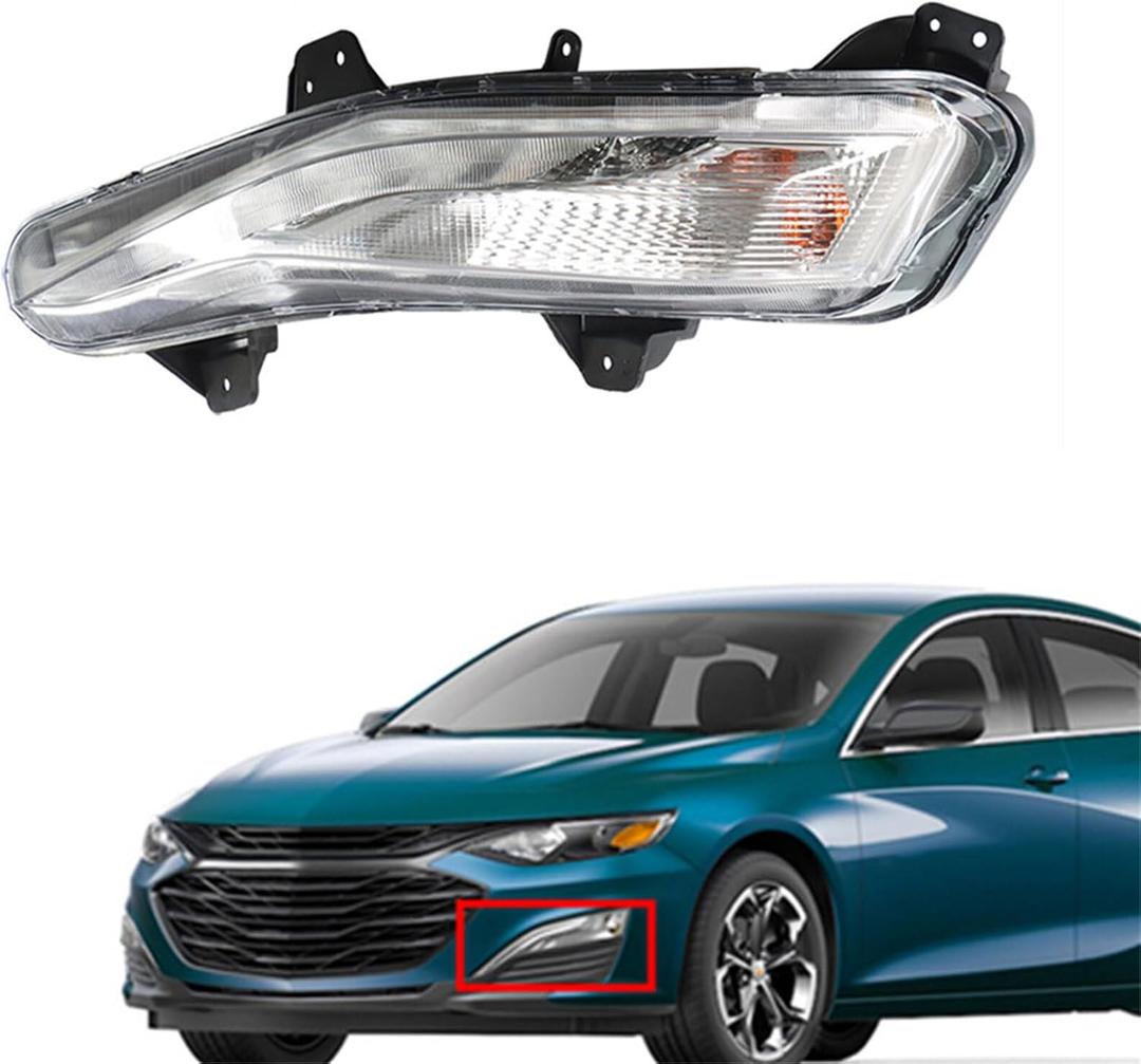 WFLNHB DRL Lamp Driver Side Front Fog Light Replacement for Chevy Malibu 2019-2022 Daytime Running Light Turn Signal Lamp 84575553 84575552