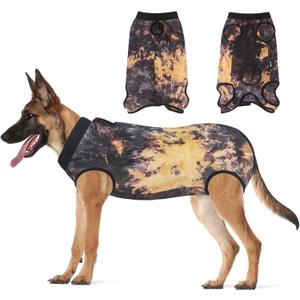 Jiupety Dog Surgical Recovery Suit Adjustable, Not Fit Slim and Long Body, Dogs Suit for Surgery Recovery, Substitute E-Collar, XL Size, Anti-Licking Surgical Dog Onesies, Tie-dye