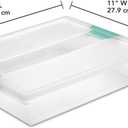 Sterilite Clip Box, Stackable Small Storage Bin with Latching Lid, Plastic Container to Organize Office, Crafts, Clear Base and Lid, Large, 1-Pack