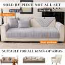 Velvet Couch Cover, Sectional Couch Covers for Sofa, Funny Fuzzy Sofa Covers Pet Friendly, Non-Slip Couch Protector for Dogs & Kids(1PC, Light Grey, 35.4"83", 3 Seaters)