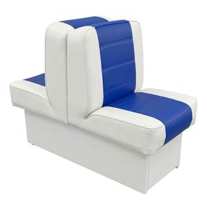 1 Set Back to Back Boat Seat Covers Replacement Boat Lounge Seat Covers Waterproof Polyvinyl Chloride for Protector Boats Seats Deluxe Back-to-Back Lounge Seats Cover (Blue White)