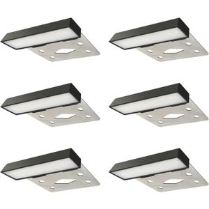 LUMENGY 3 inch 1w Super Slim LED Ambiance Hardscape Lights, 2700K Daylight, 5 Mounting Plates for Outdoor BBQ, Posts, Steps, Planters, Pavers & Walls, No Screws, Easy Installation Design V2 (6-Pack) (2700K - Warm White)